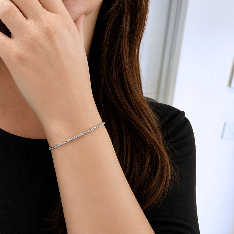Thin Cubic Zirconia Tennis Bracelet