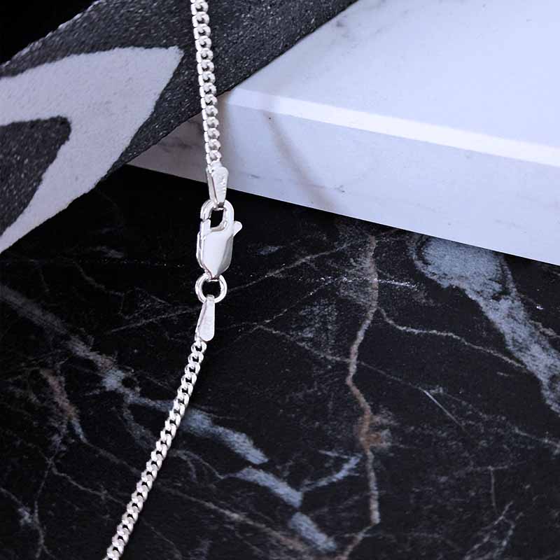 Italian Clasp of a Sterling Silver Curb Chain Necklace - 1,8mm Thickness