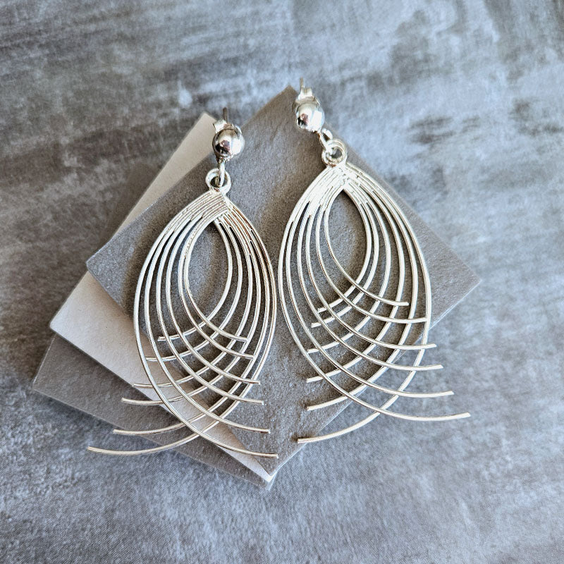 Chunky Silver Drop Earrings