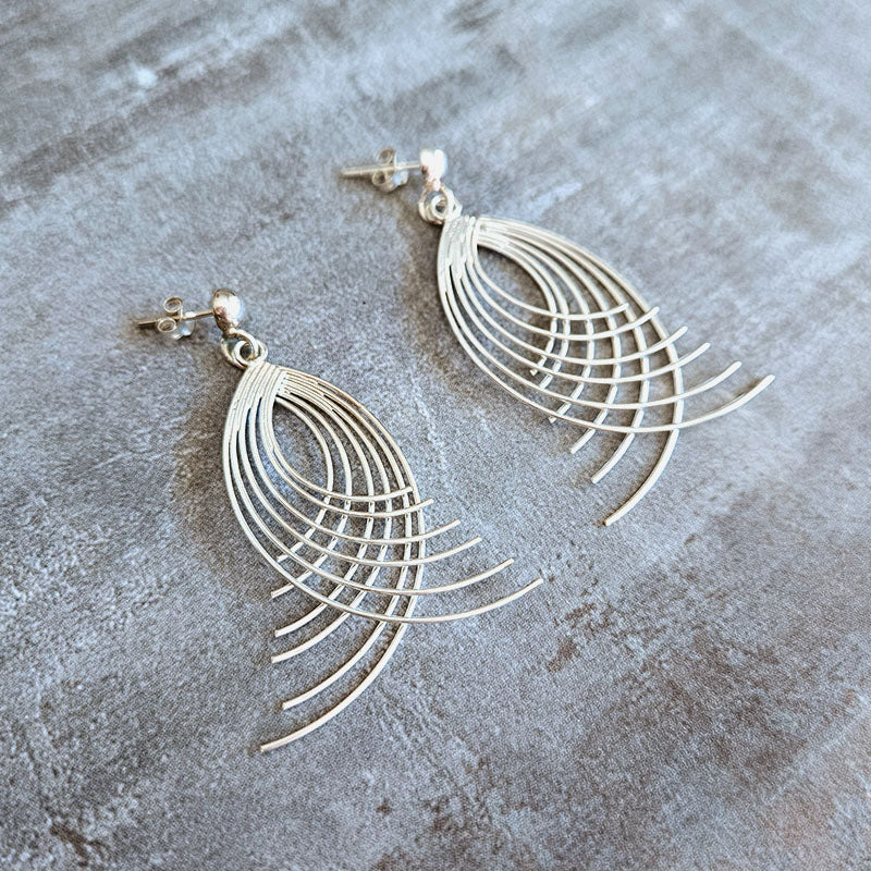 Chunky Silver Drop Earrings