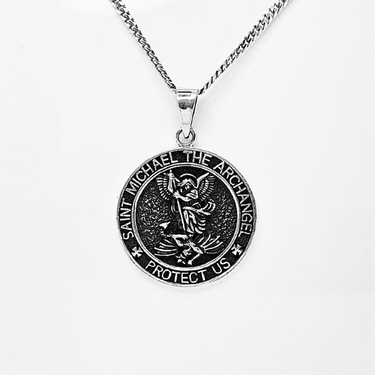 Sterling Silver St Michael Pendant on a silver chain