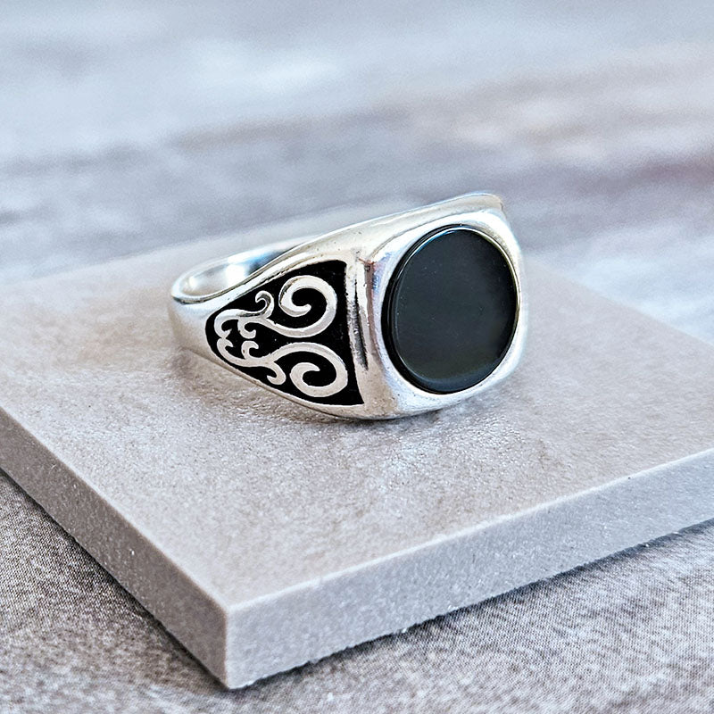 Sterling silver onyx ring. Onyx ring for Men.