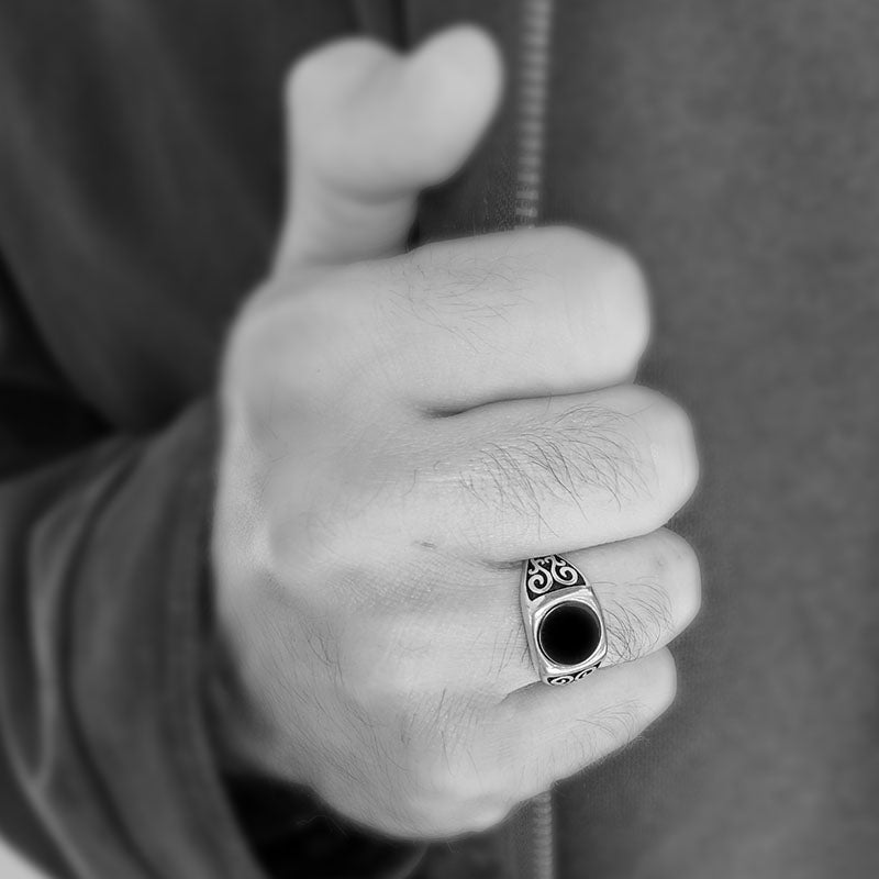 Sterling silver onyx ring. Onyx ring for Men.