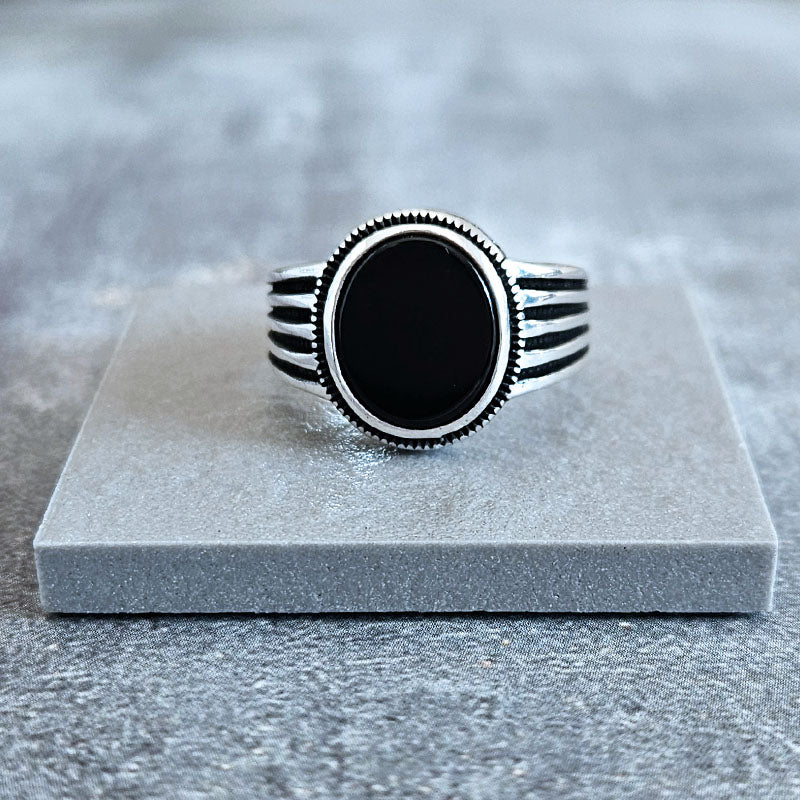 Sterling Silver Onyx Stone Ring