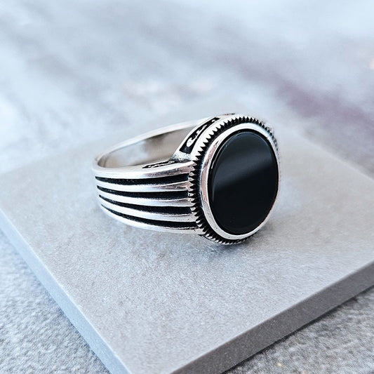 Sterling Silver Onyx Stone Ring