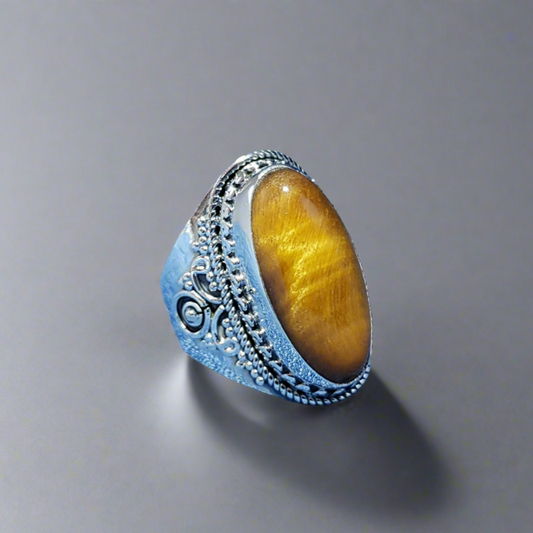 Sterling Silver Tiger's Eye Stone Ring