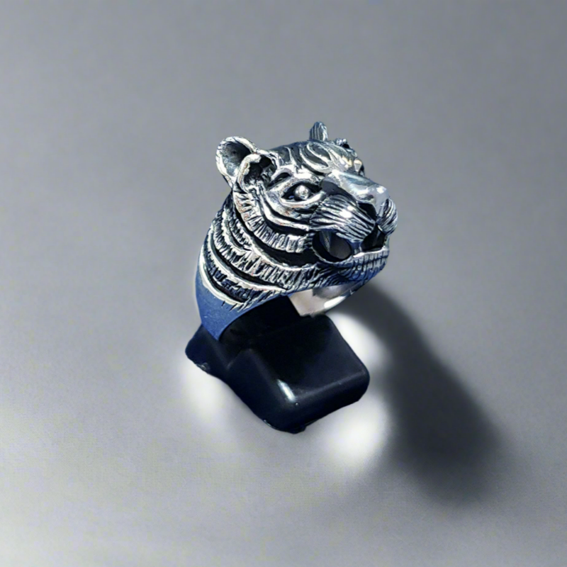 Sterling Silver Tiger Ring