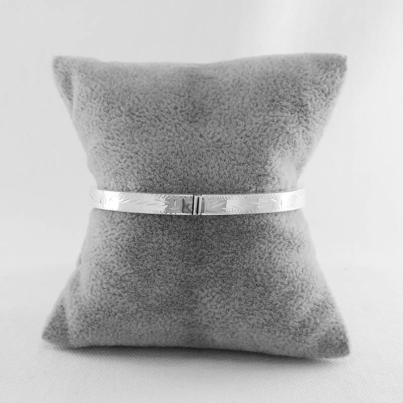 Engraved Silver Bangle - 6mm Thickness
