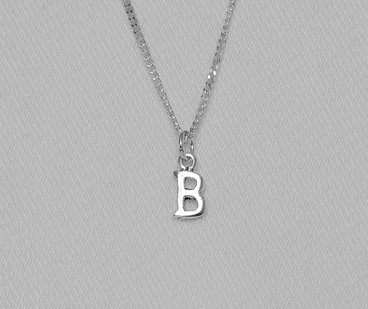 Sterling Silver B Initial Pendant
