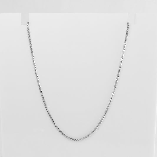 Sterling Silver Rhodium Box Chain Necklace