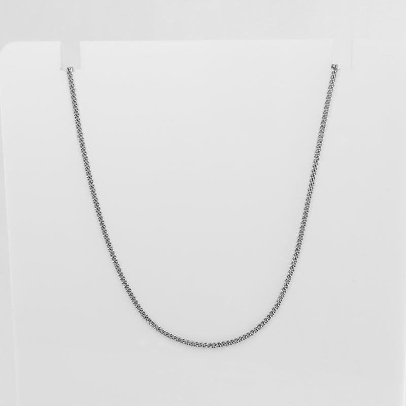 Sterling Silver Rhodium Curb Chain Necklace