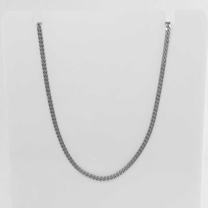 Sterling Silver and Rhodium Curb Chain Necklace