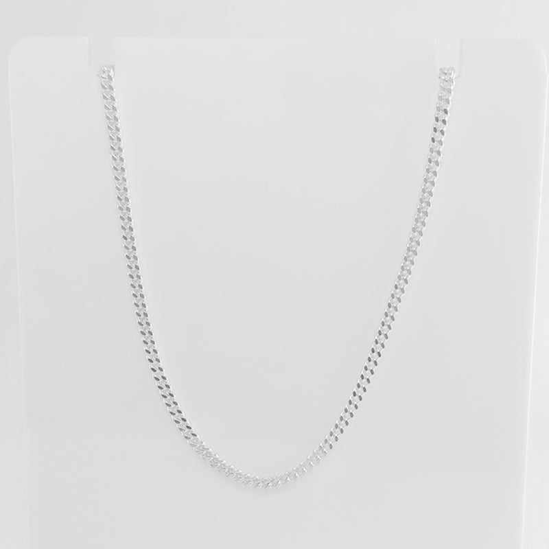 Sterling Silver Curb Chain Necklace - 2mm Thickness