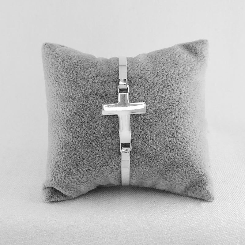 Sterling Silver Cross Bangle
