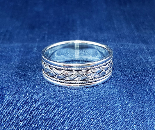 Sterling Silver Celtic Ring - Plaited Pattern