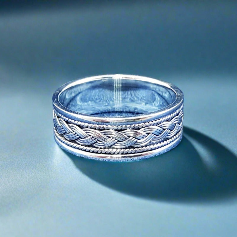 Sterling Silver Celtic Ring - Plaited Pattern