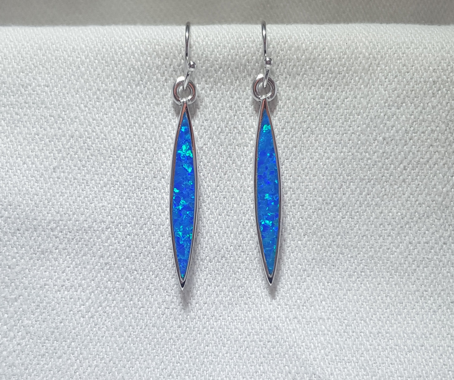 Marquise Blue Opal Drop Earrings