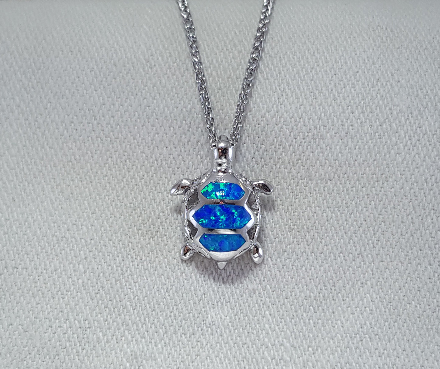 Crushed Opal tortoise pendant set in Sterling Silver 