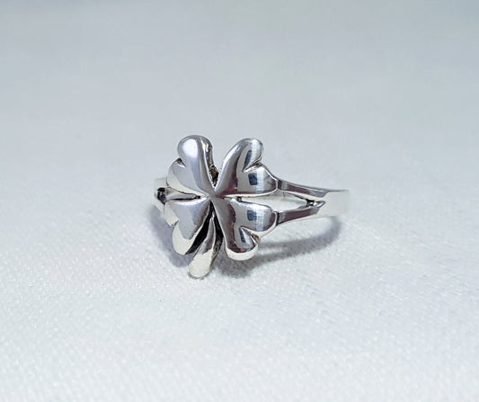 Sterling Silver Four Leaf Clover Ring