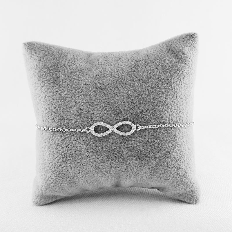 Sterling Silver Infinity Bracelet with Cubic Zirconia Stones