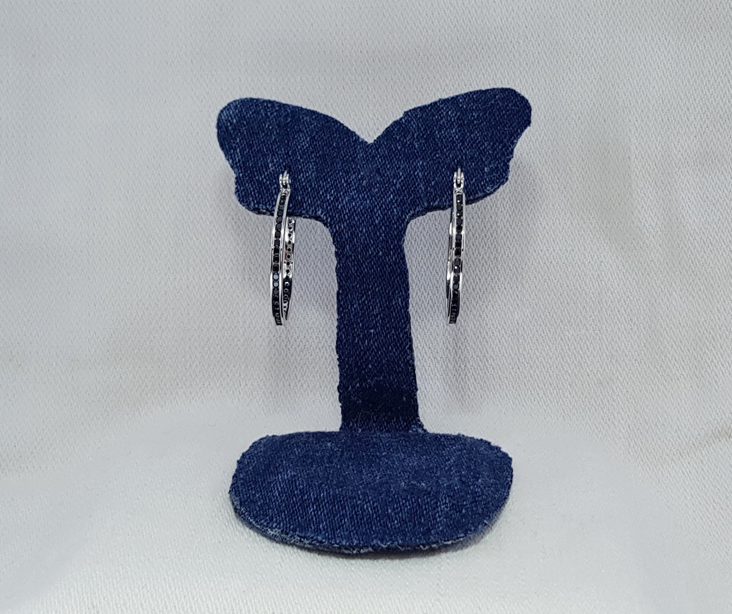 Black Cubic Zirconia Hoop Earrings