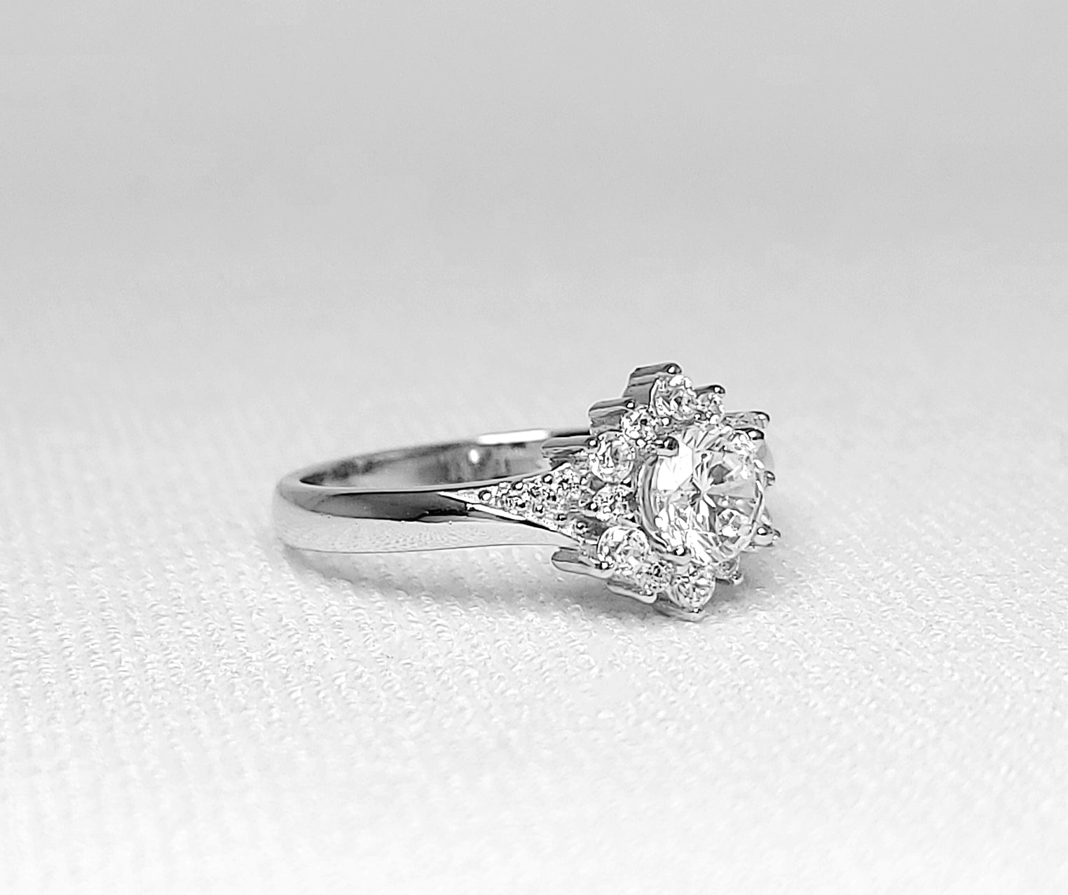 sterling silver cubic zirconia ring.