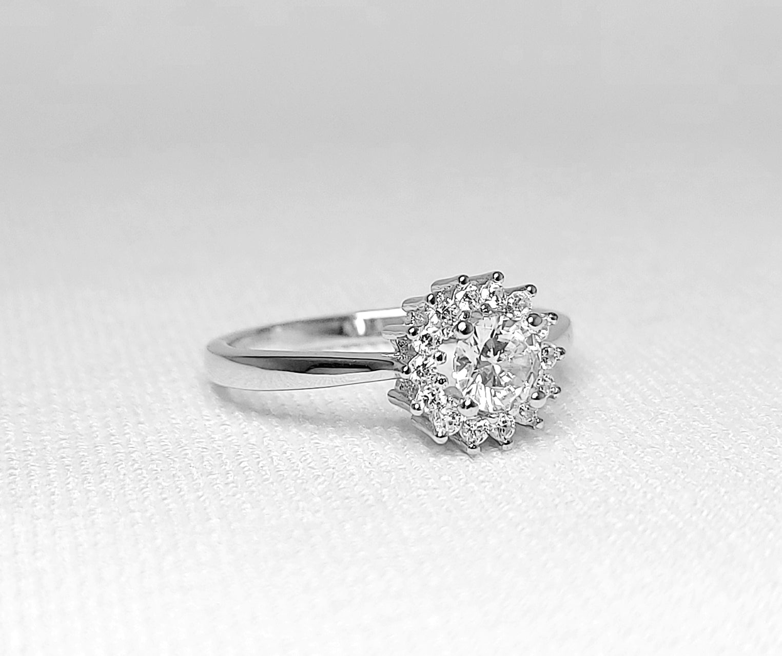 sterling silver cubic zirconia ring.