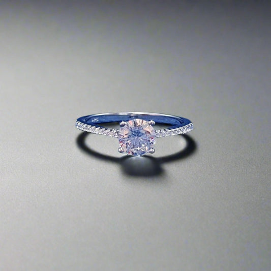 Delicate Cubic Zirconia Ring - Sterling Silver