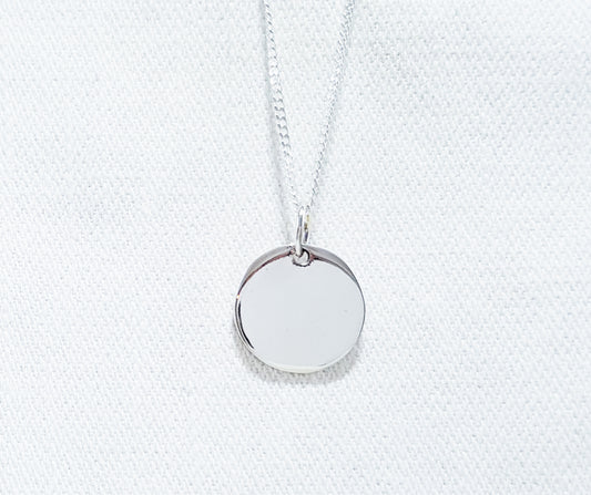 Small Round Disc Pendant made from Sterling Silver