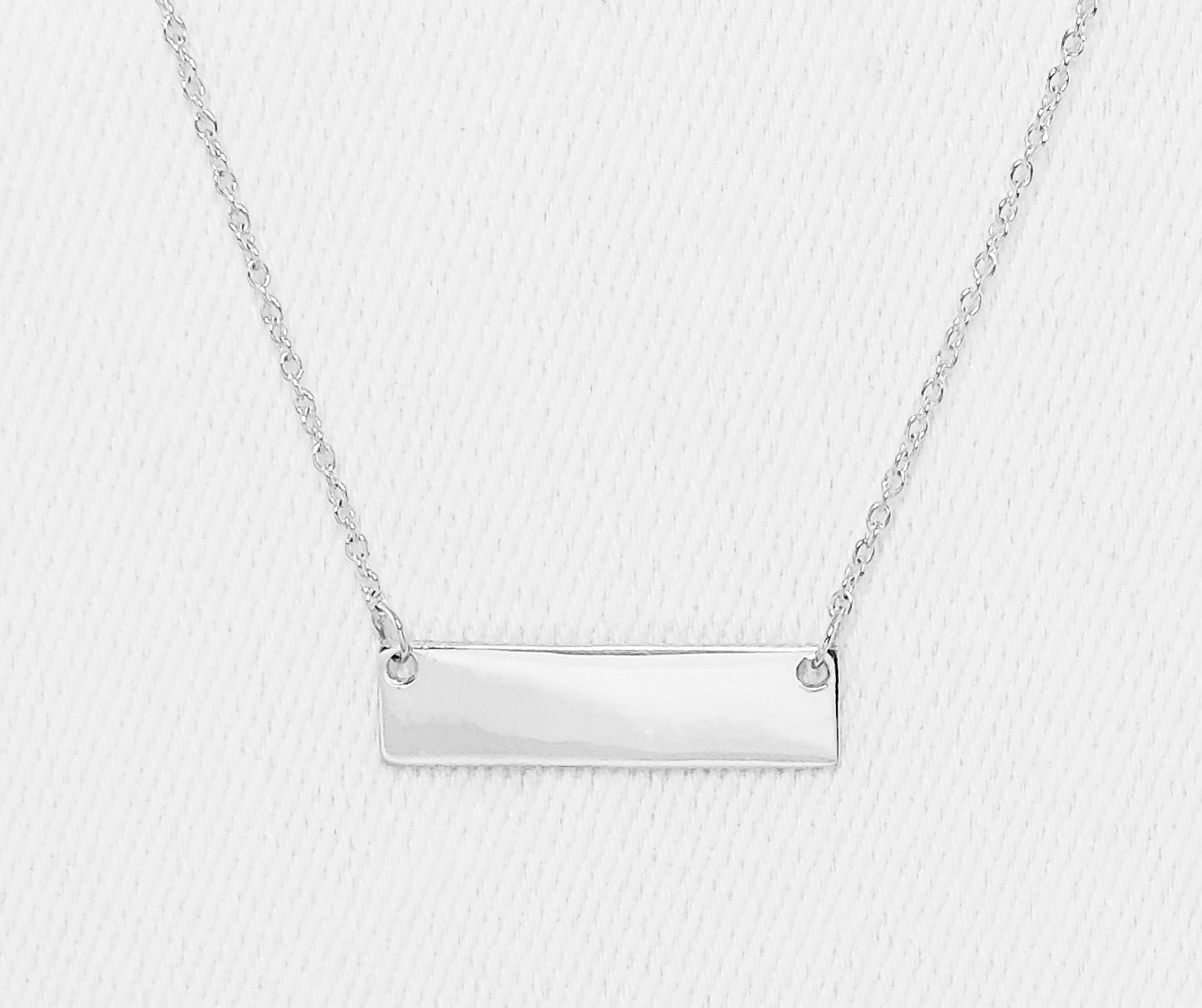 Sterling Silver Rectangular Disc Necklace