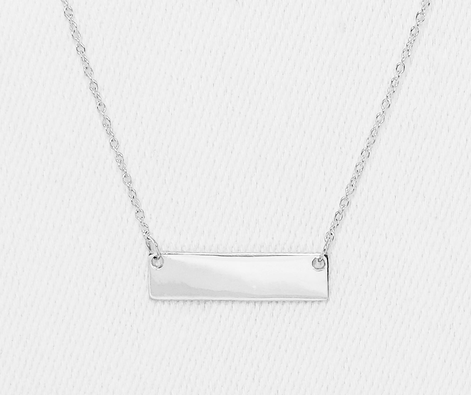 Sterling Silver Rectangular Disc Necklace