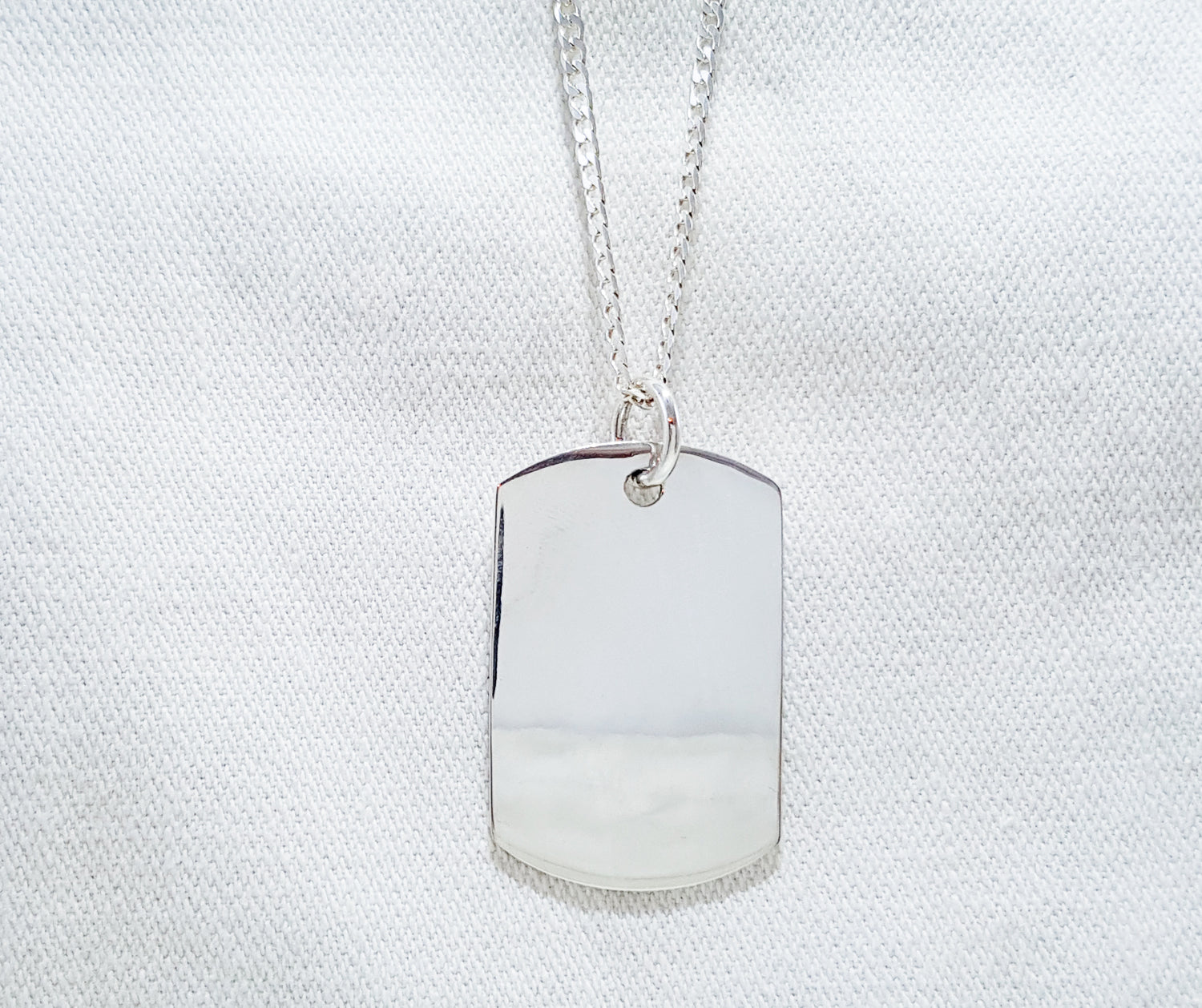 Large Sterling Silver Dog Tag - Rectangle