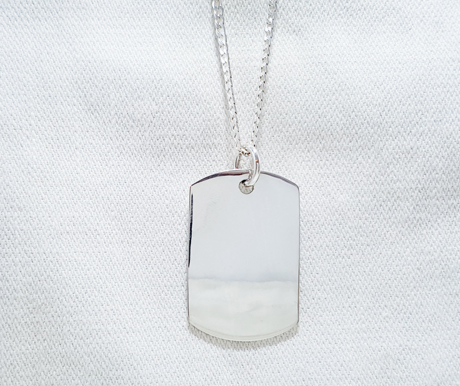 Large Sterling Silver Dog Tag - Rectangle