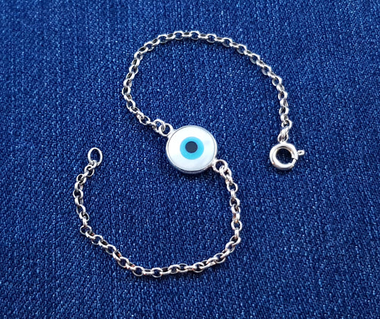 Sterling Silver Evil Eye Bracelet