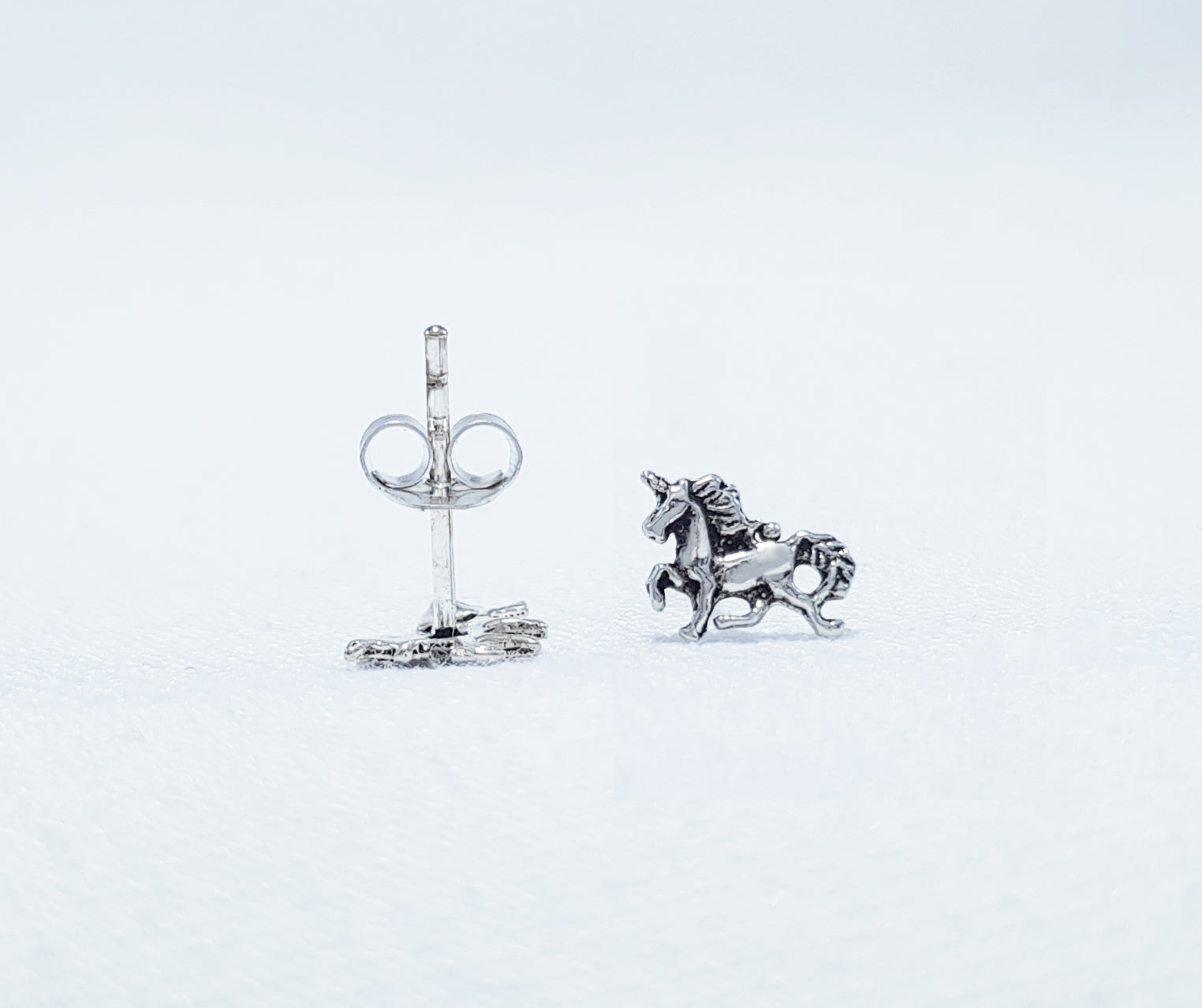 sterling silver unicorn stud earrings