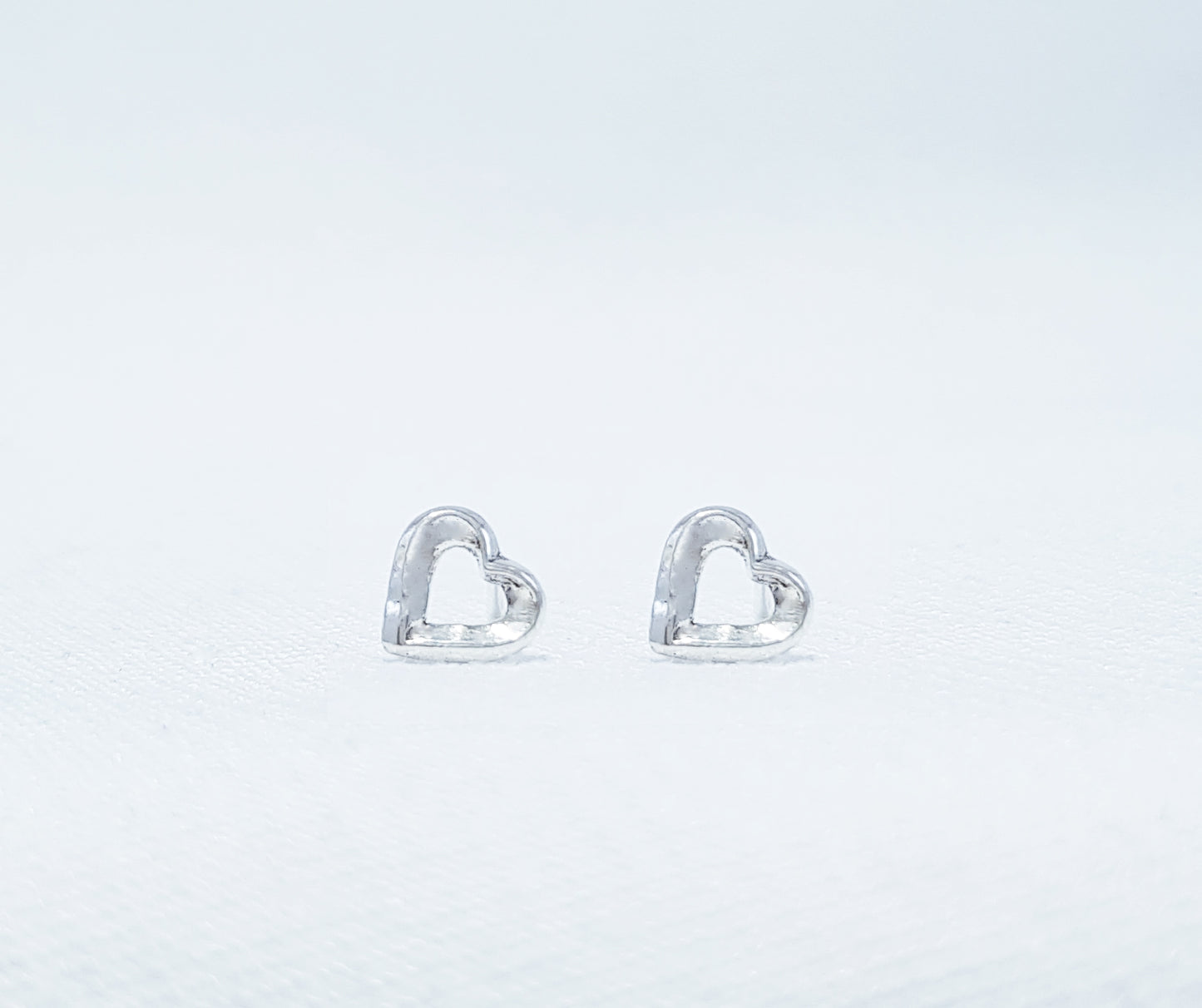 sterling silver heart stud earrings