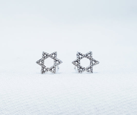 Sterling silver star of david stud earrings