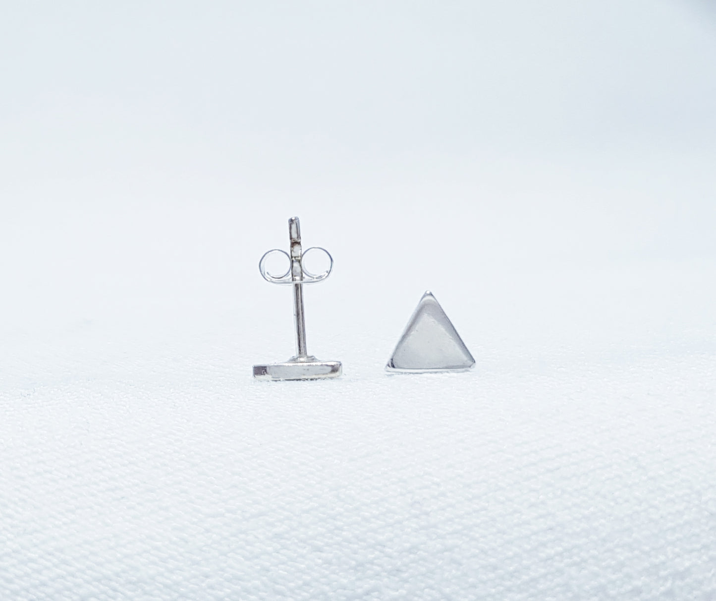 sterling silver triangle stud earrings