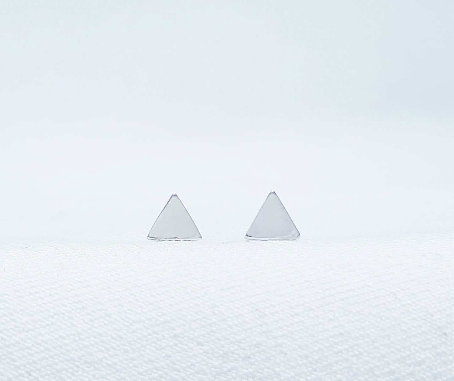 sterling silver triangle stud earrings