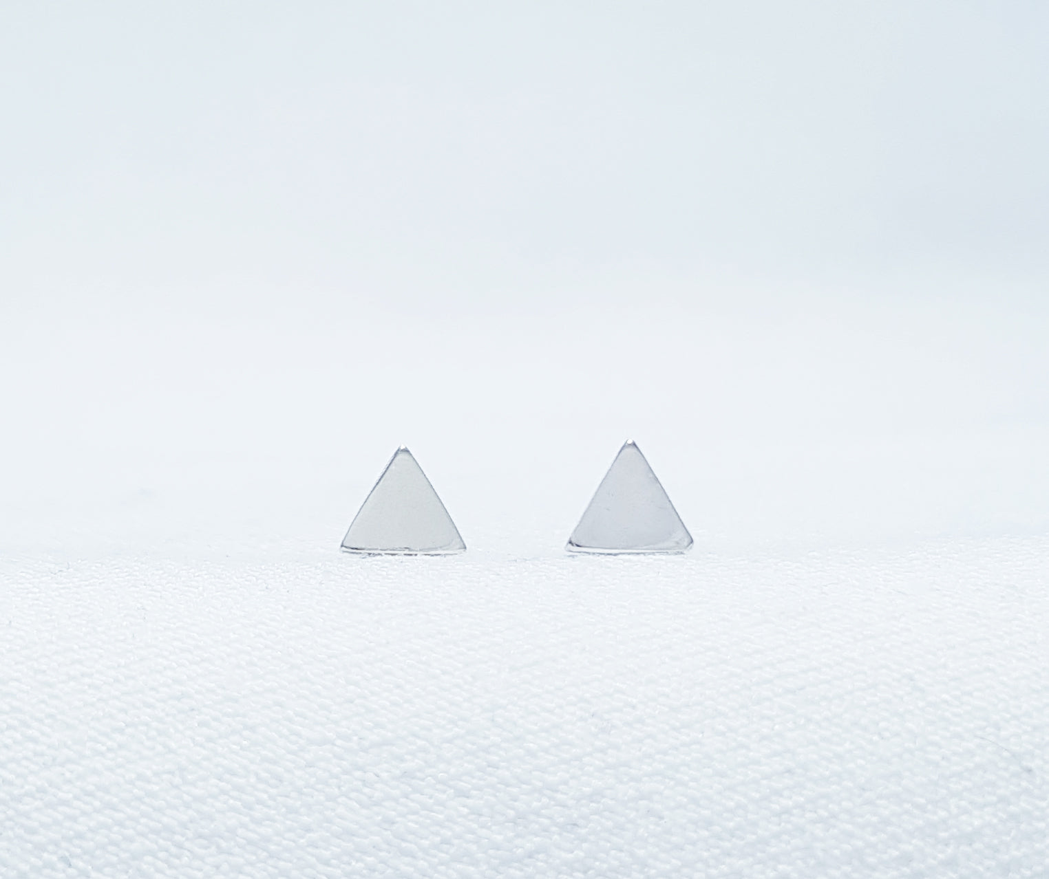 sterling silver triangle stud earrings