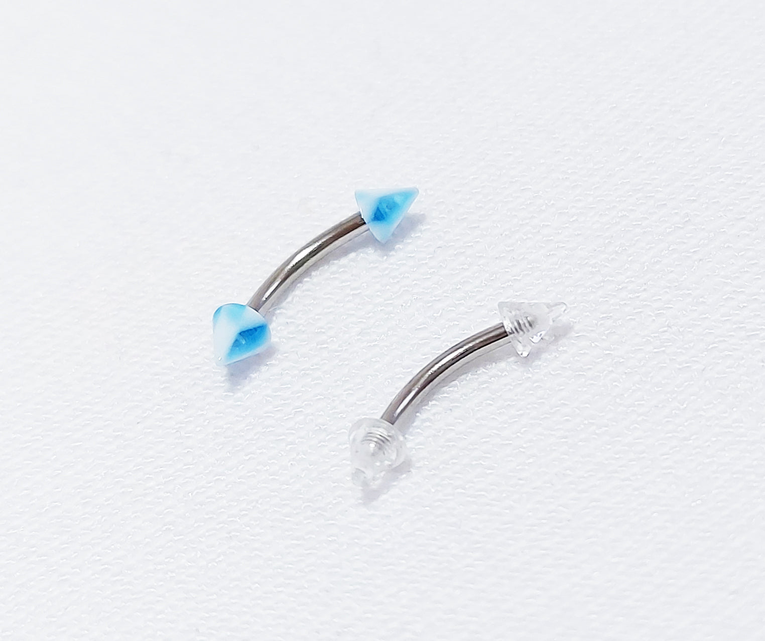 Glitters | Blue Titanium Ion Plated Curved Eyebrows | Body Piercing