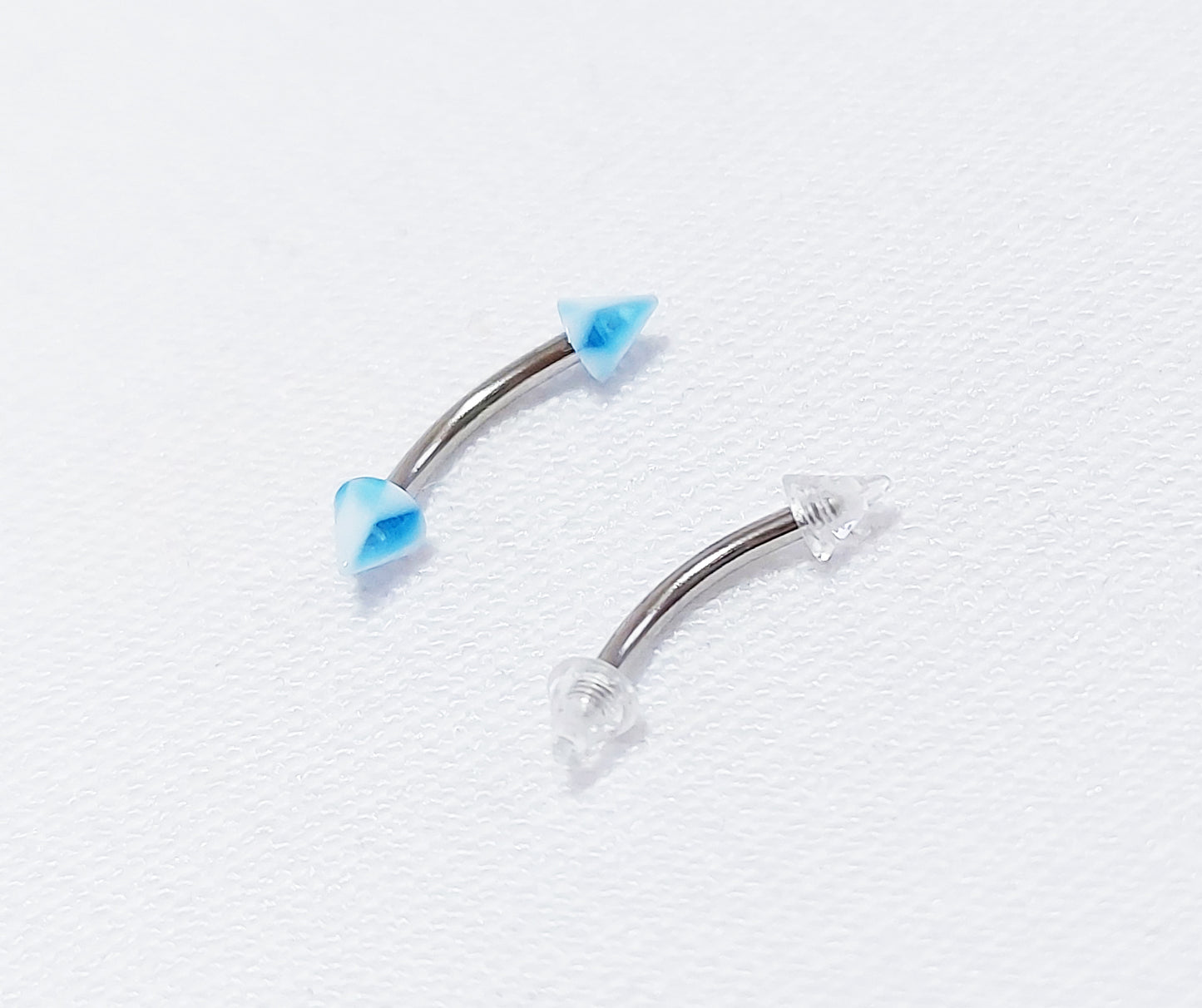 Colourful Surgical Steel Eyebrow Bars. Spikes on the ends