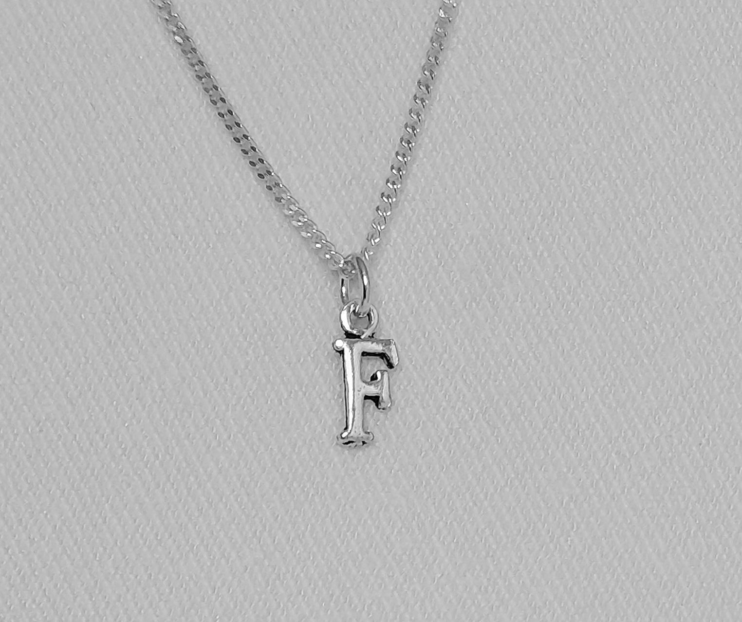 Sterling Silver F Initial Pendant