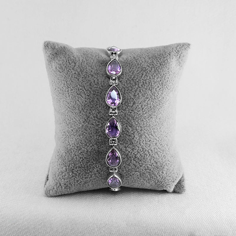 Sterling Silver Amethyst Gemstone Bracelet