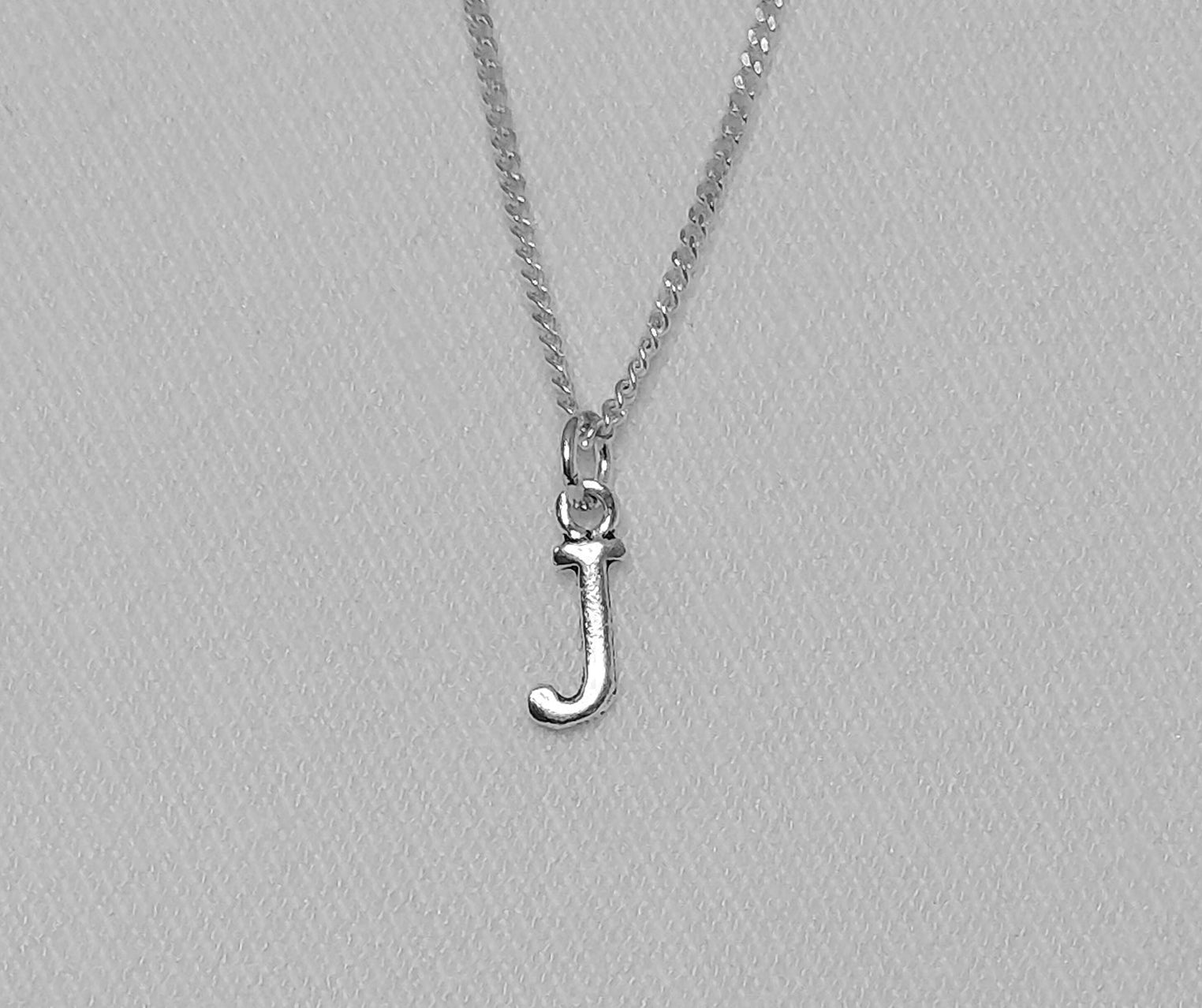 Sterling Silver J Initial Pendant