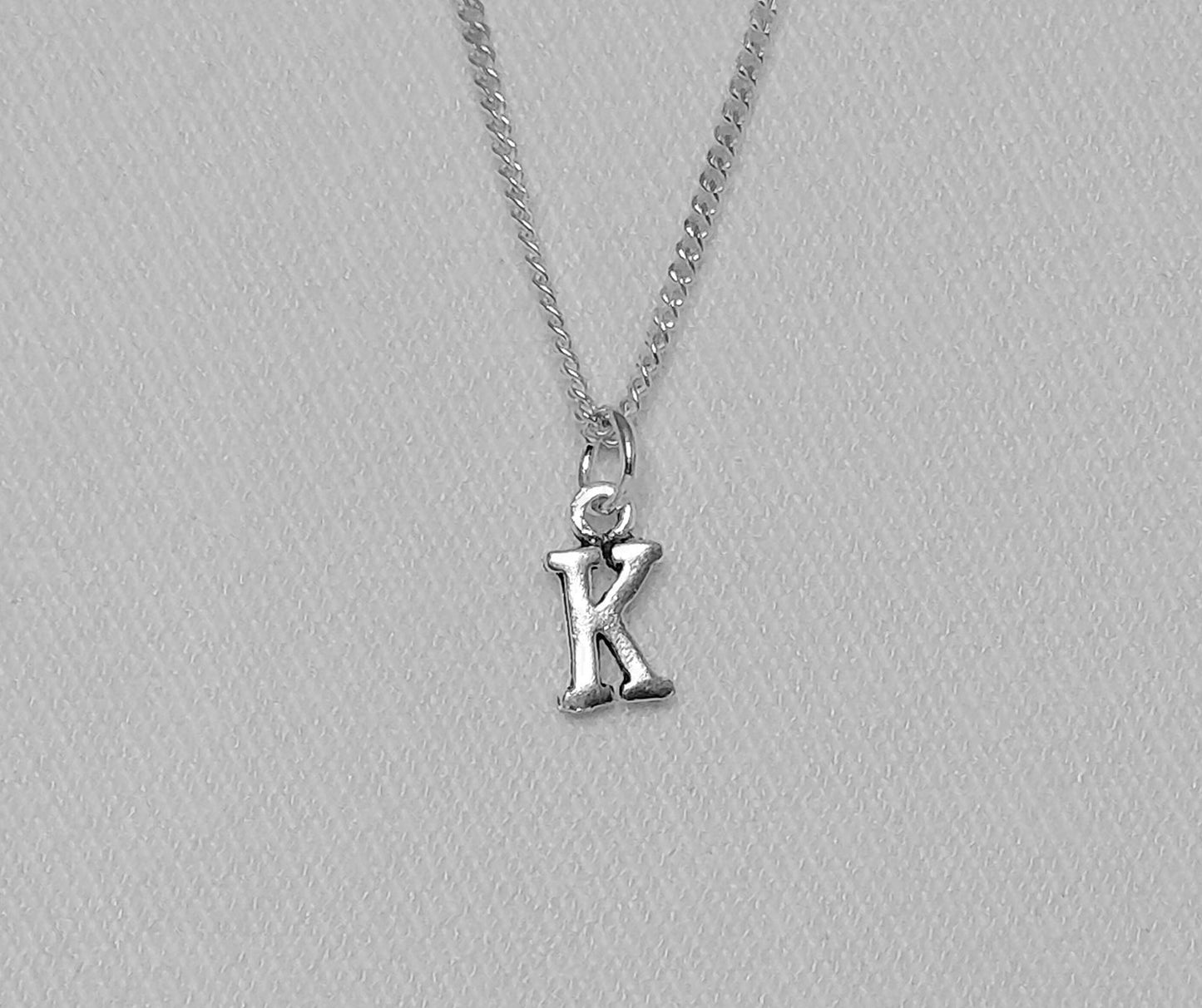 Sterling Silver K Initial Pendant