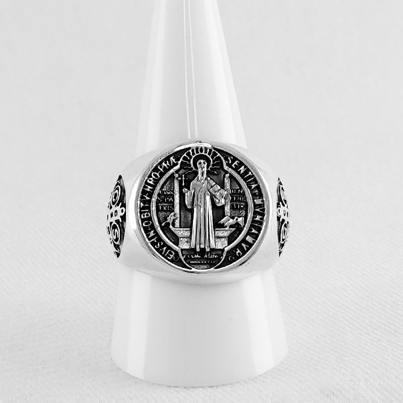 Sterling Silver St Benedict ring