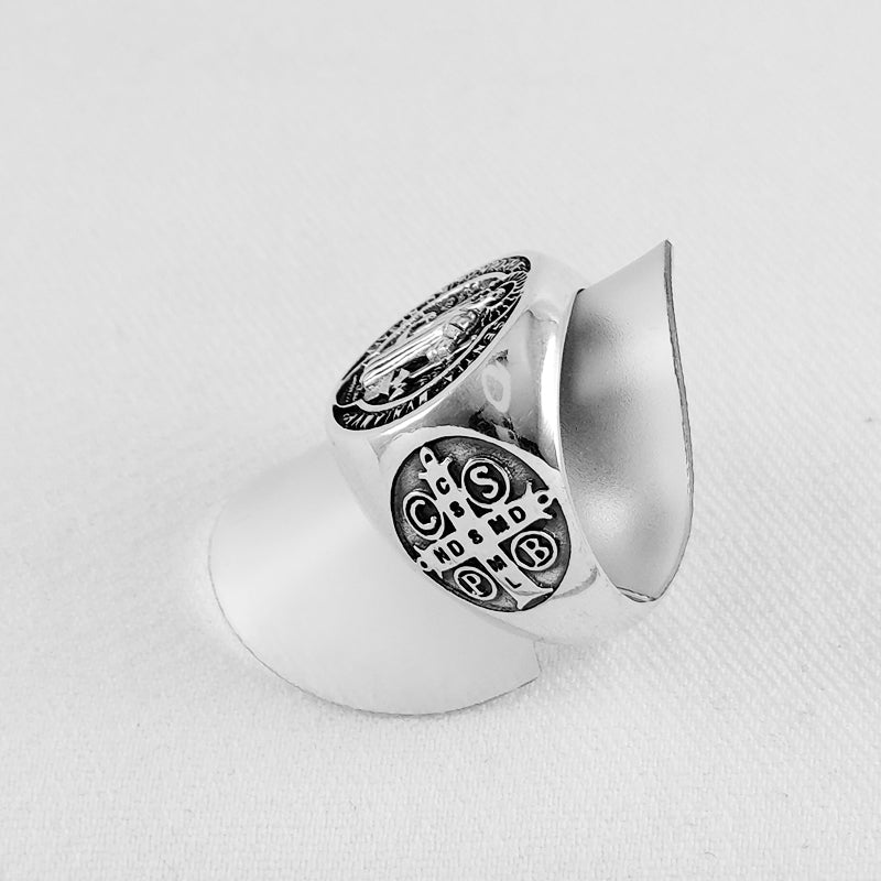 Sterling Silver St Benedict ring