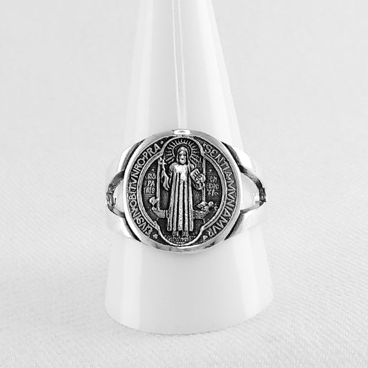 Sterling Silver St Benedict Ring