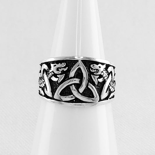 Sterling Silver Celtic Serpent Ring